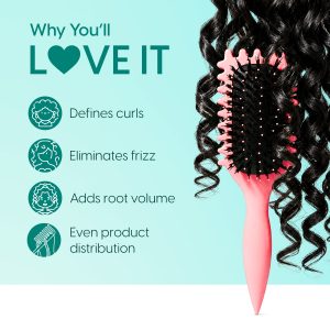 Alternative view of Matra Curl Defining Hair Brush for Curly Wavy Hair Anti-Frizz Bounce Curls Definer for Detangling