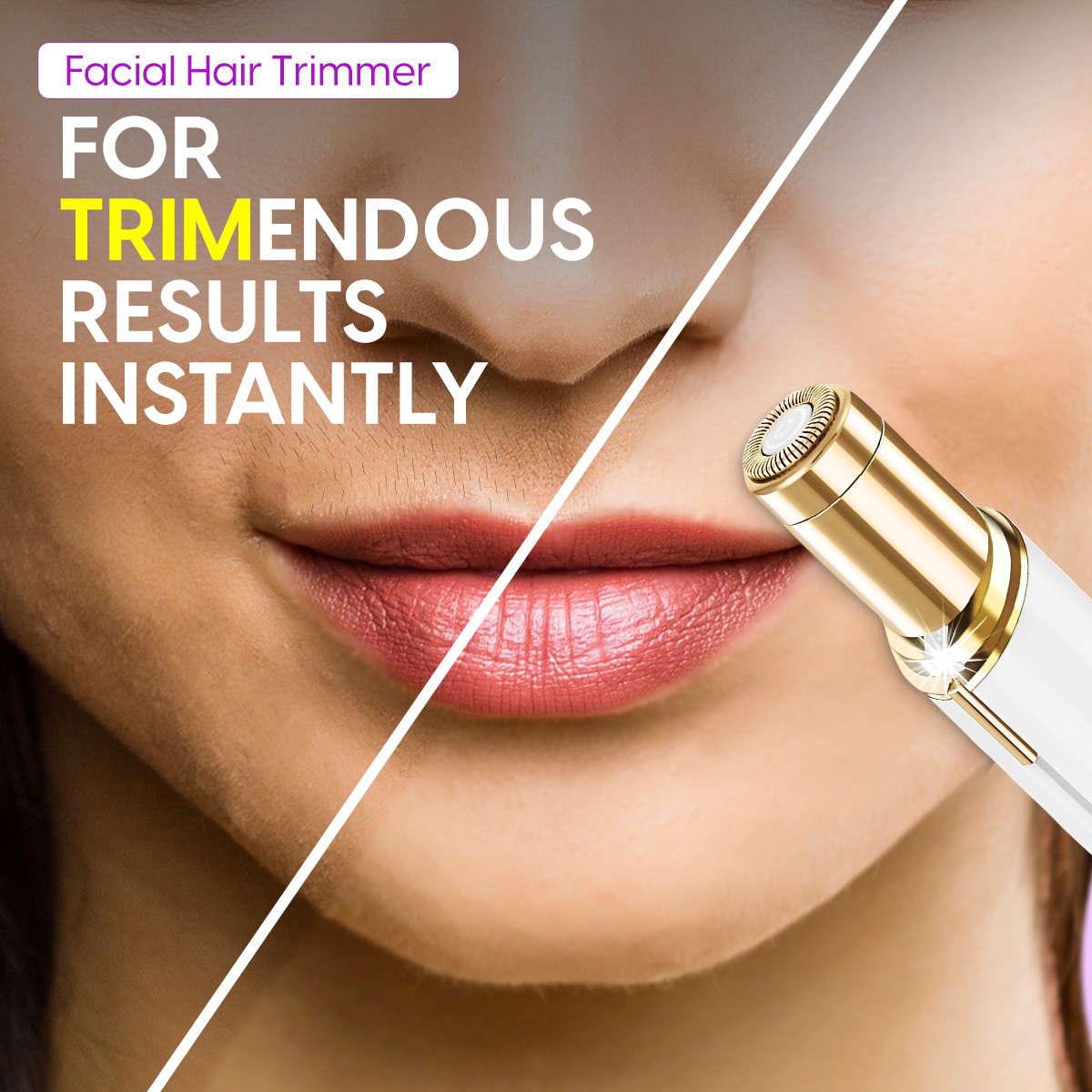 Matra Facial Hair Remover Trimmer Razor Mini Electric Painless Machine for Women, Face & Upperlips - Image 5