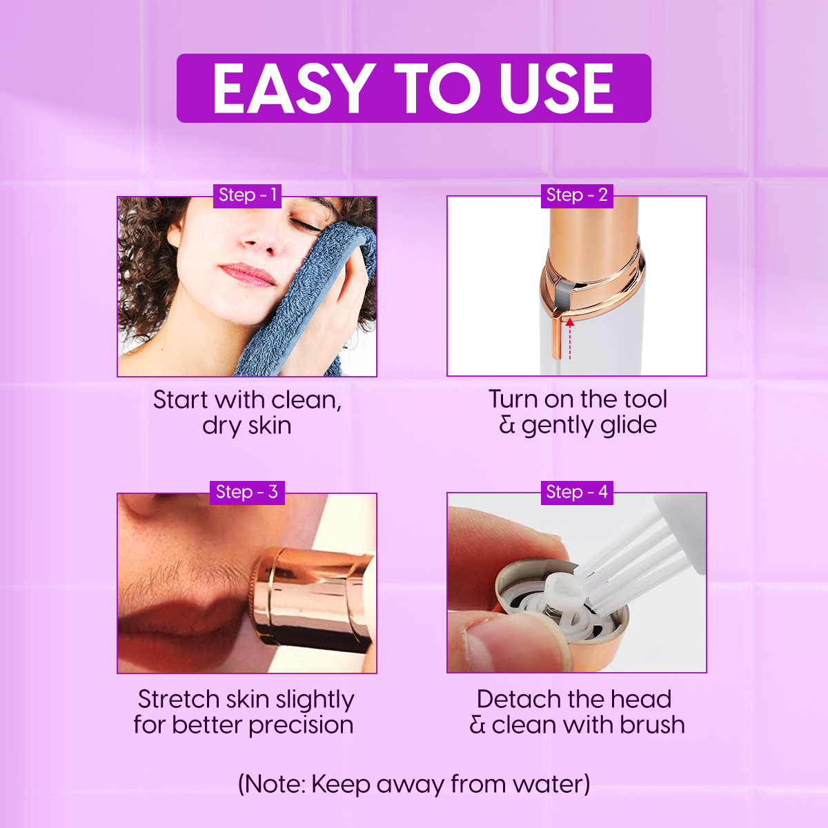 Matra Facial Hair Remover Trimmer Razor Mini Electric Painless Machine for Women, Face & Upperlips - Image 7