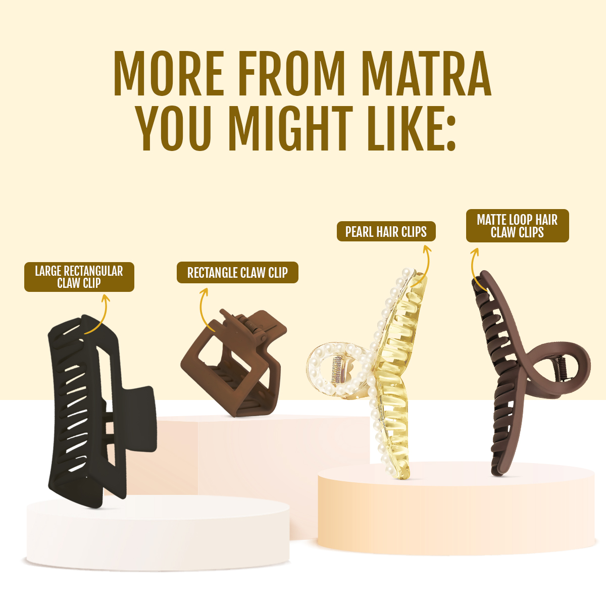 Matra Hair Claw Clips Clutchers Rhinestone Crystal Fancy Stone-studded Hair Pins Clutches Set 3Pc - Image 5