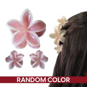 Matra Hair Claw Clips Clutcher Hawaiian Plumeria Flower Large & Small Floral Clutches 3Pc Any Color