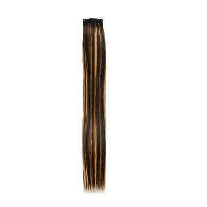 Alternative view of Matra Black Hair Extensions Golden Blonde Highlight Artificial Wavy Clip Strip Curly Streak 55cm 4Pc