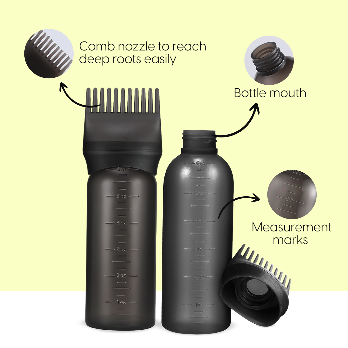 Matra Hair Oil Applicator Bottle with Comb Nozzle for Oiling, Dye Application, Scalp & Head Massage - Image 4