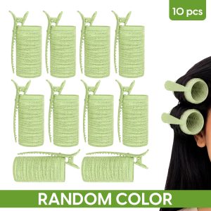 Matra Velcro Hair Curler Rollers with Clips Set Small Self-Grip Curlers for Volume, Heatless Curling 10 pcs