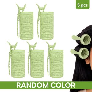 Matra Velcro Hair Curler Rollers with Clips Set Small Self-Grip Curlers for Volume, Heatless Curling 5 pcs