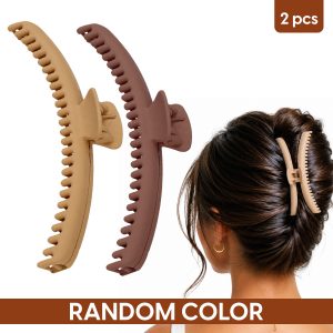 Matra Hold Everything Hair Claw Clip Clutcher Large Slim Clutches for Thick or Thin Hair (Any Color) 2 pcs