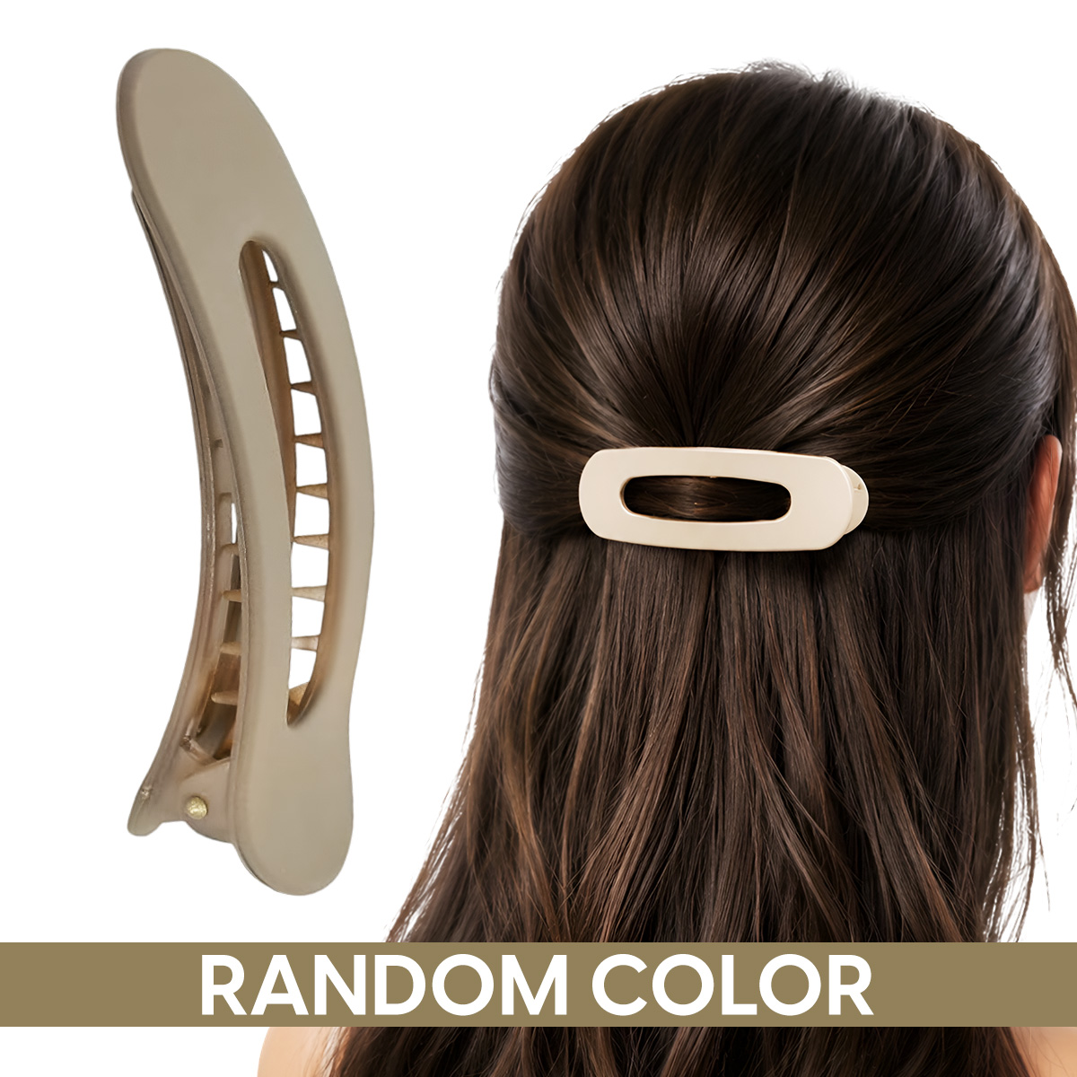 Matra Hair Claw Clip Clutcher Flat Duckbill Alligator Korean Barrette Large Big Clutches (Any Color)
