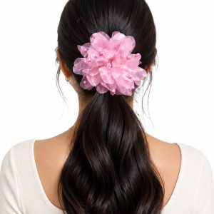 Alternative view of Matra Hair Scrunchies Elastic Ties Flower Fancy Beads Rubber Band for Kids Girls Women Any Color 2Pc