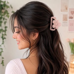 Alternative view of Matra Hair Claw Clips Clutcher Flower Accessory Medium-Sized Korean Floral Clutches Any Color 1 pc