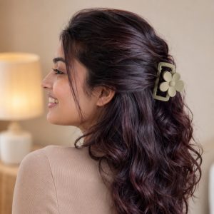 Alternative view of Matra Hair Claw Clips Clutcher Flower Accessory Medium-Sized Korean Floral Clutches Any Color 2Pc