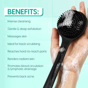 Alternative view of Matra Back Scrubber Bathing Brush Long Handle Silicone Loofah for Shower Cleansing Exfoliating Body