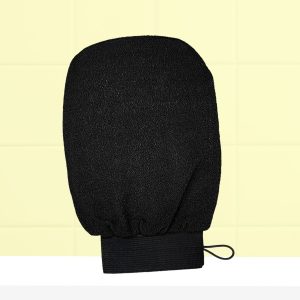Matra Exfoliating Bath Glove Body Scrubbing Mitten for Deep Cleansing, Dead Skin, Ingrown Hair & Tan Removal (Black)