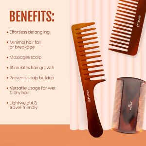 Alternative view of Matra Wide Teeth Shampoo Hair Combs & Lice Comb Set of 3 Head Lice Remover Detangling Broad Tooth