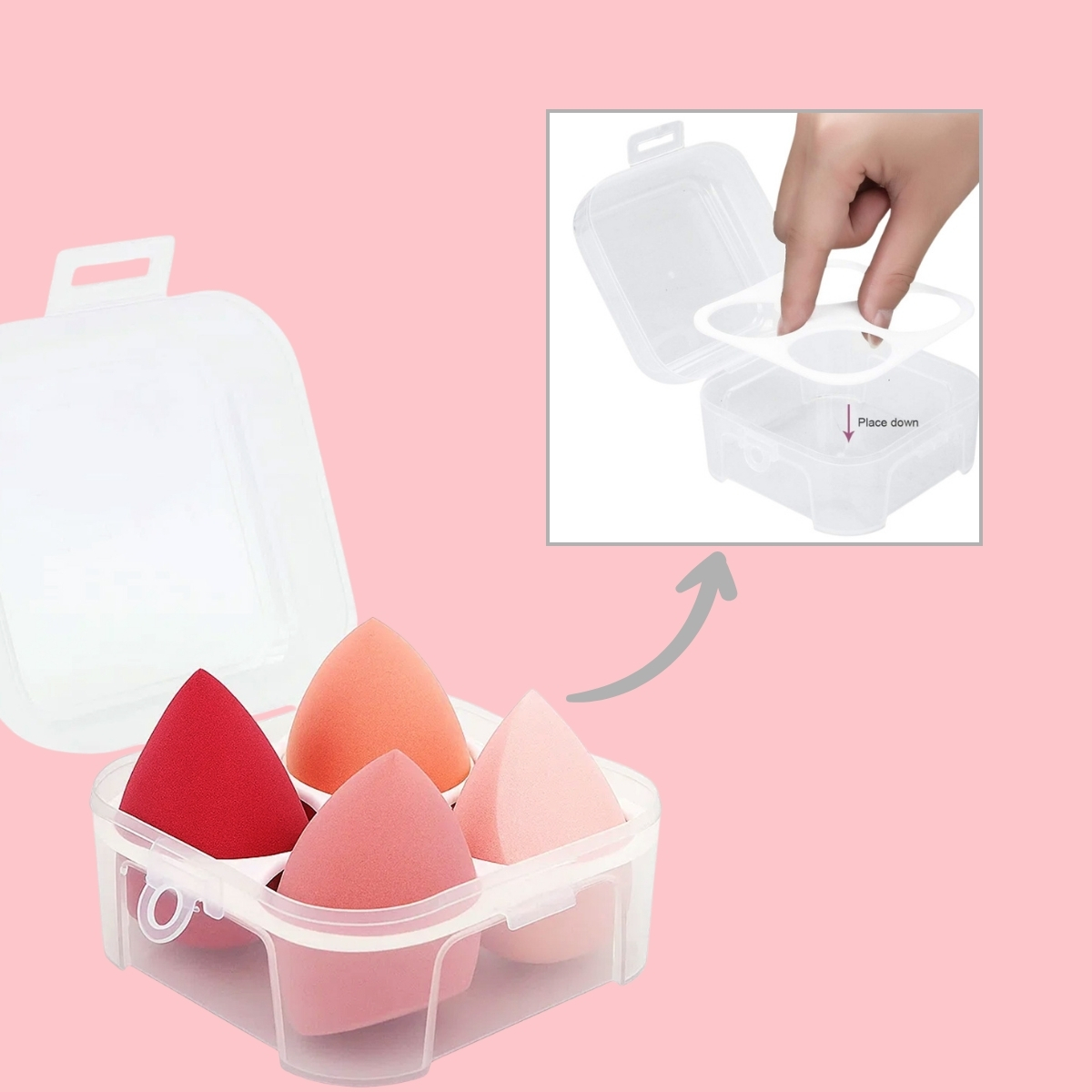 Matra Makeup Sponge Blender Beauty Puff Set for Liquid Powder & Cream Foundation 4Pc Applicator Box - Image 5