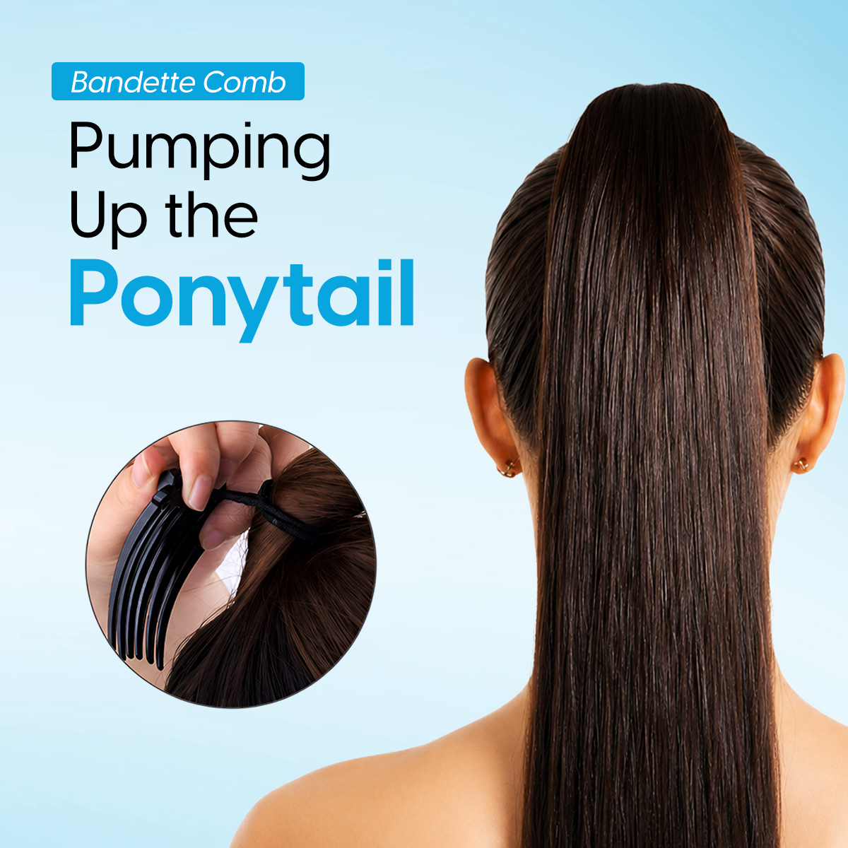 Matra Hair Volumizer Ponytail Clip Bandette-style Comb Volumizing Hair Styling Bun Tool for Bounce - Image 3