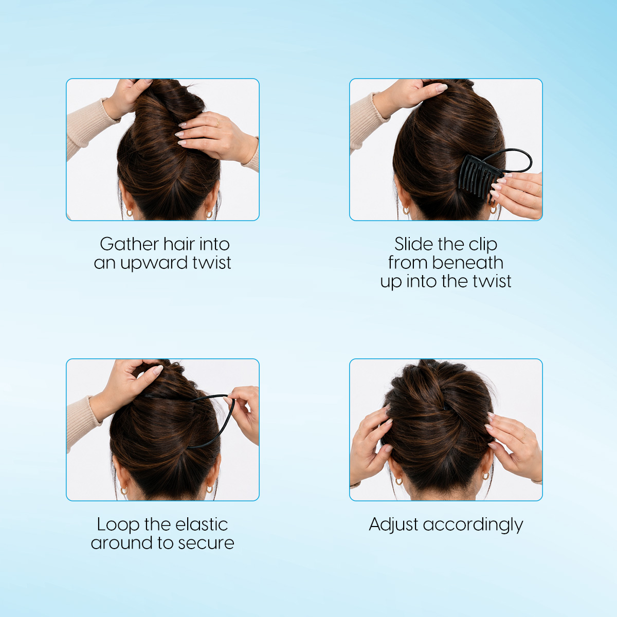 Matra Hair Volumizer Ponytail Clip Bandette-style Comb Volumizing Hair Styling Bun Tool for Bounce - Image 4