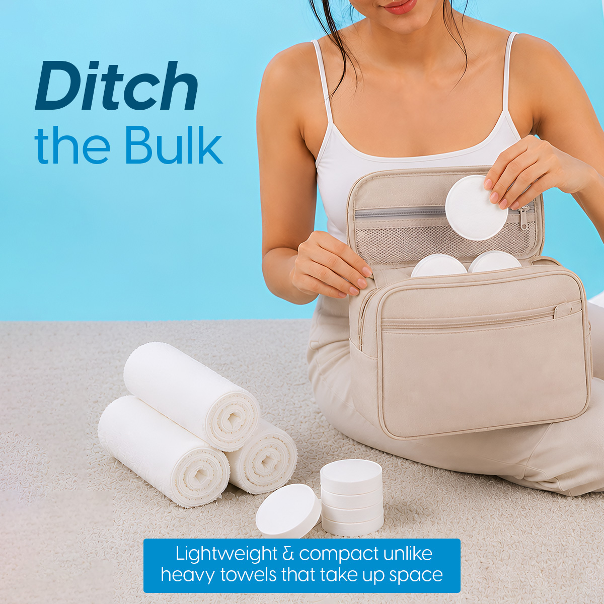 Matra Travel Compressed Disposable Bath Towel Tablet Large & Portable Compact Magic Expand Wipes - Image 4