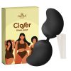Matra Wings Strapless Bra Silicone Adhesive Invisible Stick On Backless Sticky Wire Free Lightly Padded Silicon Reusable Lift Cups in Black with Free Fashion Tapes for Women and Girls