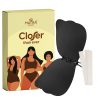 Matra Butterfly Strapless Bra Backless Invisible Adhesive Silicone Stick On Wire Free Sticky Lift Cups Silicon Seamless with Lace Up Dori for Women and Girls in Black