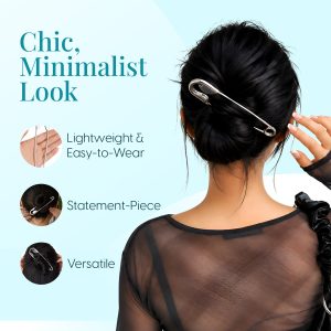 Alternative view of Matra Safety Pin Hair Clips Clutcher Korean Claw Clip Hair Bun Stick Juda Pin Accessories for Women