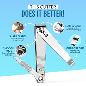 Alternative view of Matra Nail Cutter (1 pc) - Finger Nail Clipper & Toe Nail Trimmer for Manicure & Pedicure - Stainless Steel Nail Cutting Tool with Wide Jaw Opening, Sharp & Curved Edges for Smooth Trimming & Grooming