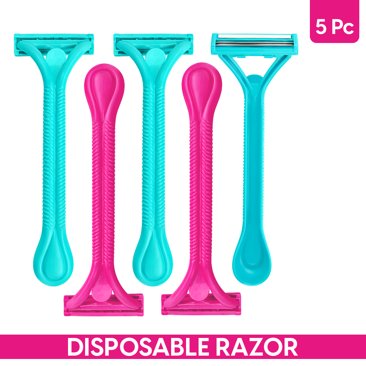 Matra Body Razor Disposable Hair Removal Shaver Twin Blade Shaving for Smooth Skin for Women (5Pcs)