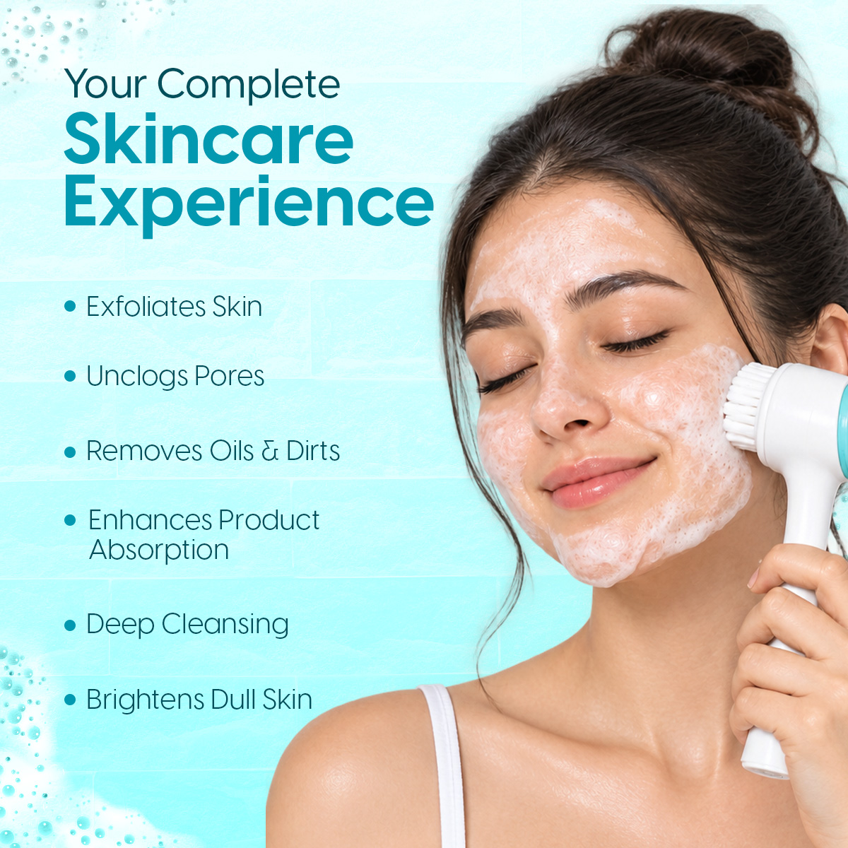 Matra Manual Facial Cleansing Brush 2-in1 Silicone Face Scrubber Pore Exfoliation Massager Tool - Image 3