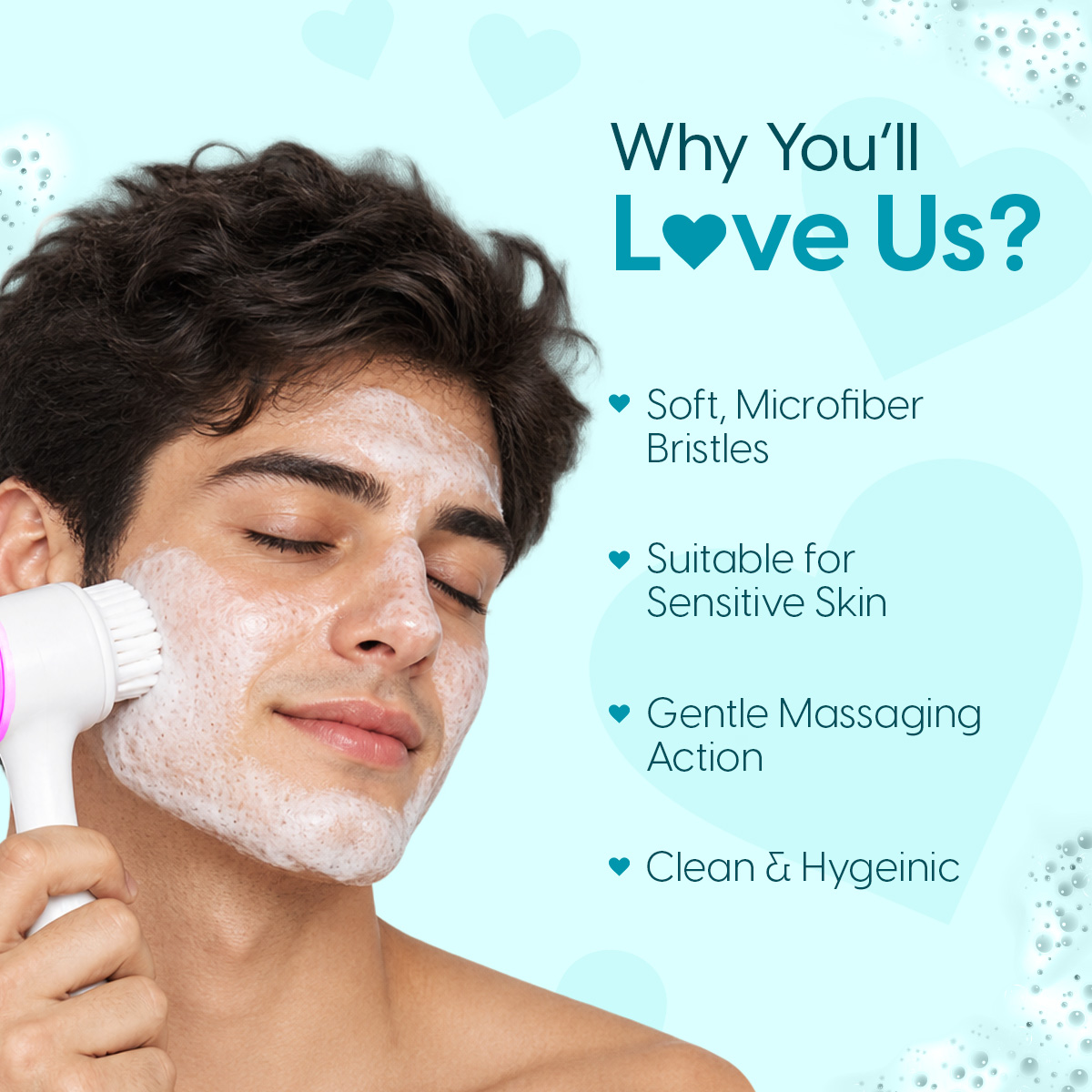 Matra Manual Facial Cleansing Brush 2-in1 Silicone Face Scrubber Pore Exfoliation Massager Tool - Image 5