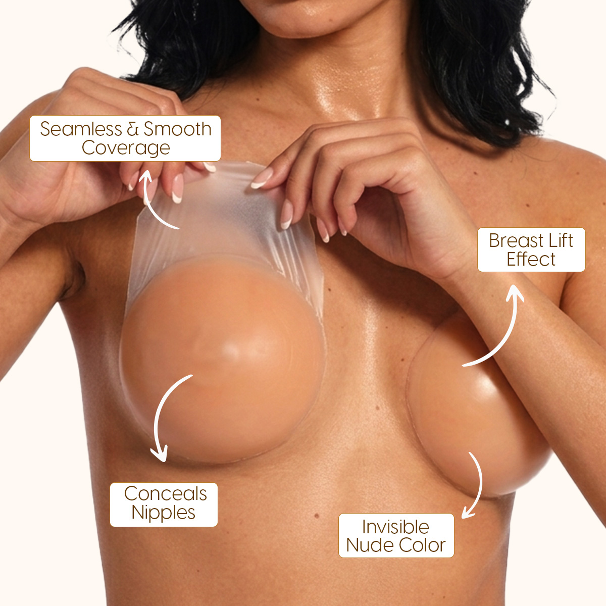 Matra Silicone Breast Lift Cups Reusable Push-Up Bra Pads Adhesive Stick-On Nipple Cover Pasties - Image 3