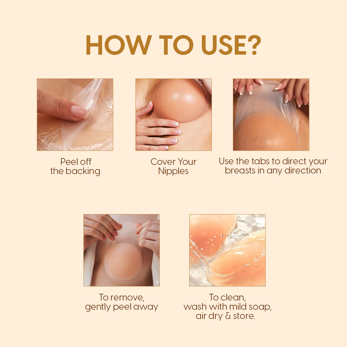 Matra Silicone Breast Lift Cups Reusable Push-Up Bra Pads Adhesive Stick-On Nipple Cover Pasties - Image 5