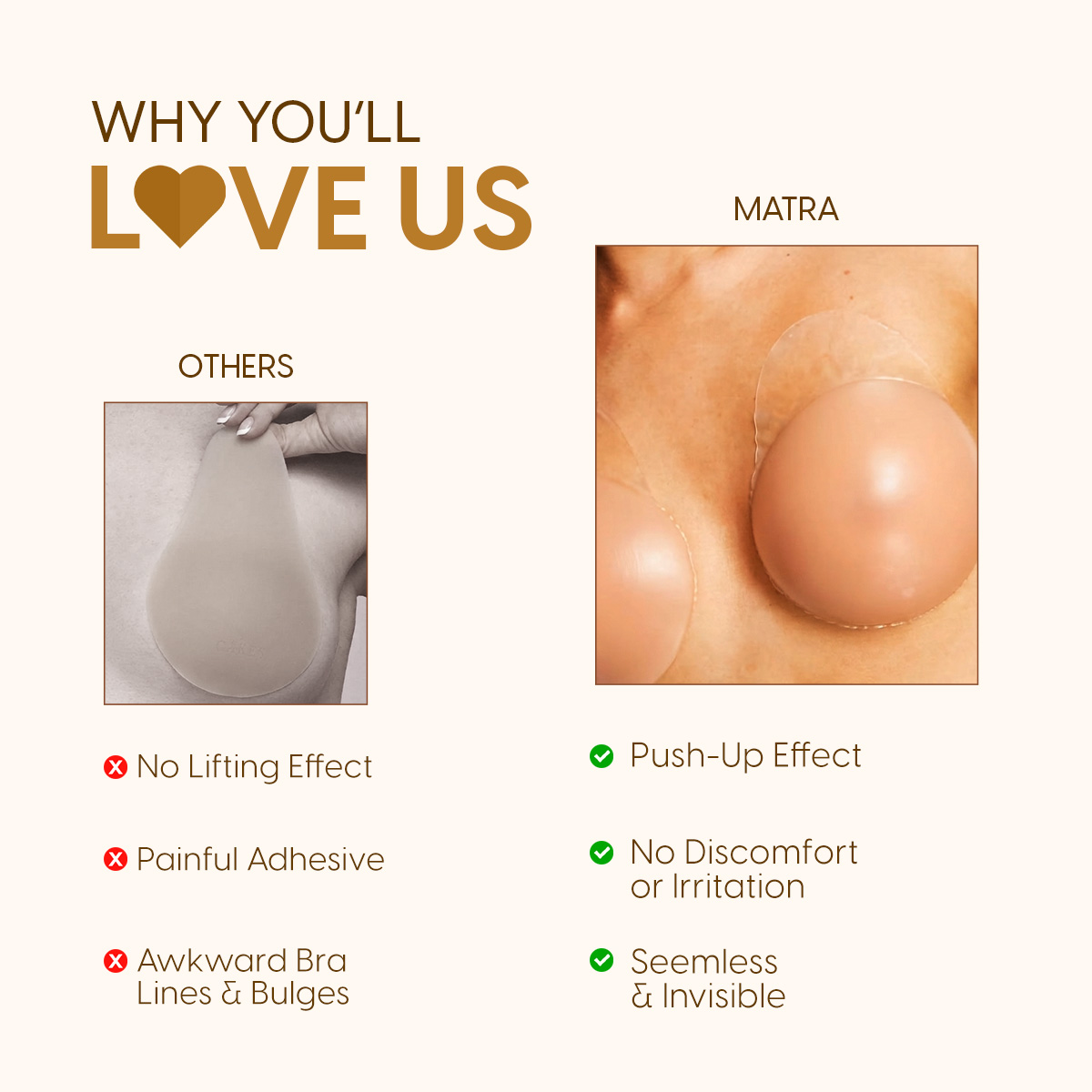 Matra Silicone Breast Lift Cups Reusable Push-Up Bra Pads Adhesive Stick-On Nipple Cover Pasties - Image 6