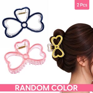 Matra Hair Claw Clips Clutcher Bow Clutches Medium Size Clear Korean Hair Accessory (2Pc, Any Color)
