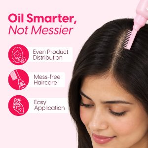 Alternative view of Matra Hair Oil Applicator Bottle With Comb for Roots, Scalp Oiling, Dye Application Massage Tool