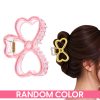 Matra Hair Claw Clips Clutcher Bow Clutches Medium Size Clear Korean Hair Accessory (Random Color)