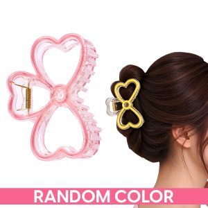 Matra Hair Claw Clips Clutcher Bow Clutches Medium Size Clear Korean Hair Accessory (Random Color)