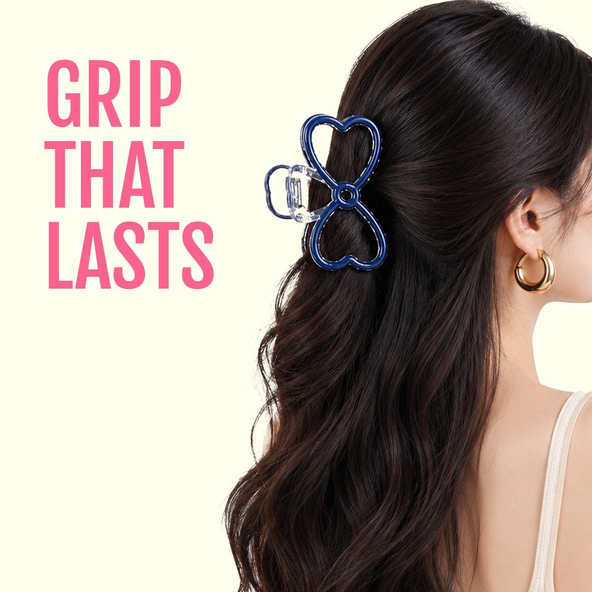 Matra Hair Claw Clips Clutcher Bow Clutches Medium Size Clear Korean Hair Accessory (Random Color) - Image 4
