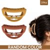Matra Hair Claw Clips Clutchers Medium-sized D-shape Hair Pins Clutches for Women 2Pc (Any Colour)