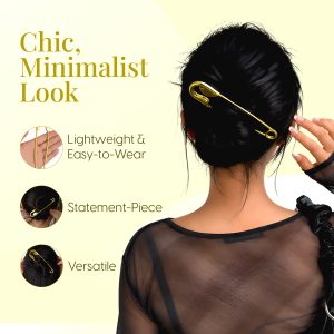 Alternative view of Matra Safety Pin Hair Clips Clutcher Korean Claw Clip Hair Bun Stick Juda Pin Accessories for Women