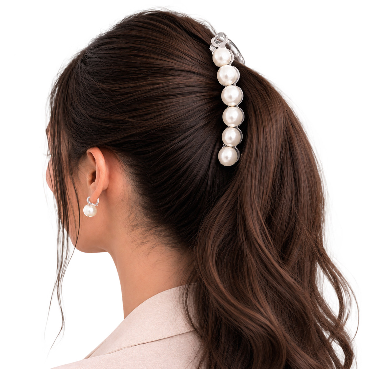 Matra Banana Hair Clips Pearl Hair Accessories Stylish Claw Clips Fancy Ponytail Holder Clutcher 2Pc - Image 2