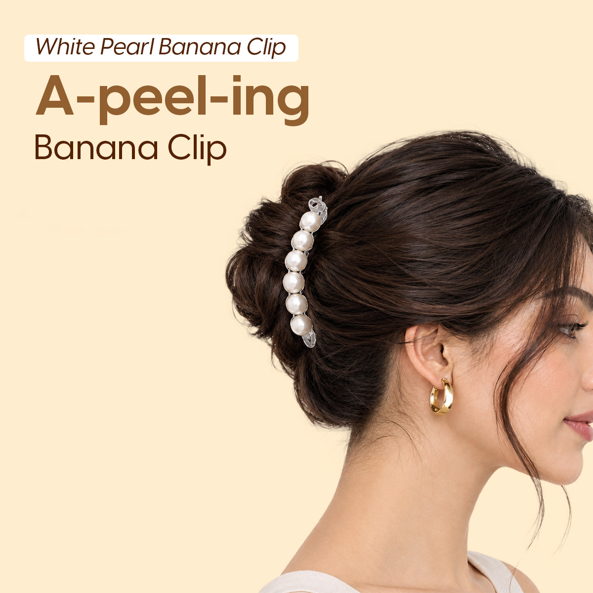 Matra Banana Hair Clips Pearl Hair Accessories Stylish Claw Clips Fancy Ponytail Holder Clutcher 2Pc - Image 7
