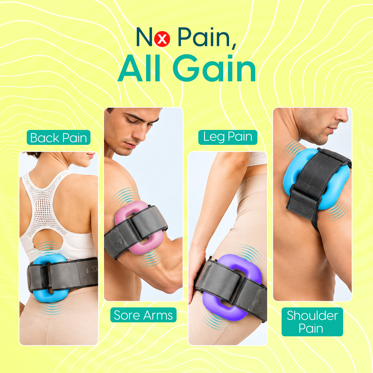 Matra Muscle Body Massager for Pain Relief Electric Fascial Ring Massage Tool With Adjustable Belt - Image 3